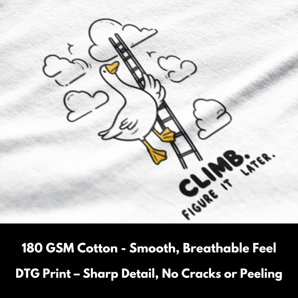 Climb. Figure it Later - Silly Goose Tshirts
