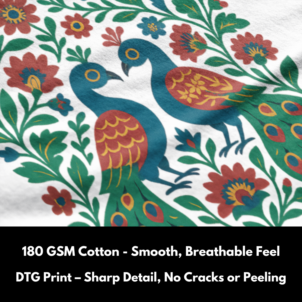 Folk Peacocks - 100% Cotton Tshirts