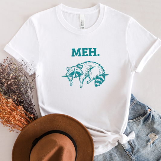 Meh Raccoon T-Shirt – 100% Cotton Tee - Unisex