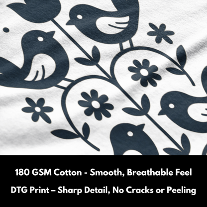 Midnight Folk Songbirds - 100% Cotton Tshirts
