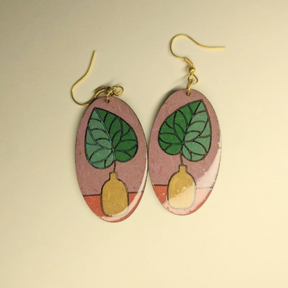 Earth & Leaf Drop Earring