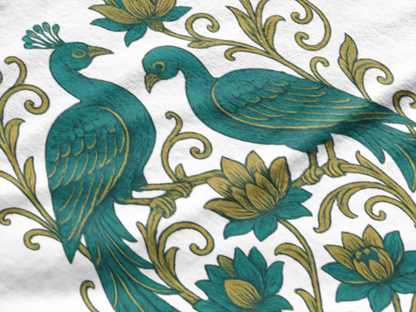 Gilded Lotus Peacocks - 100% Cotton Tshirts